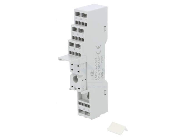 Socket; PIN: 8; 10A; 250VAC; op DIN-rail; veerklemmen; Serie: HF115F Socket; PIN: 8; 10A; 250VAC; op DIN-rail; veerklemmen; Serie: HF115F